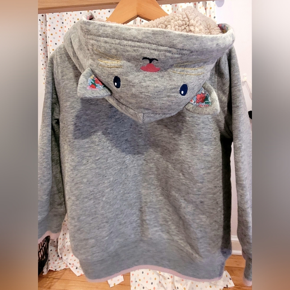 Mini Boden Sherpa Cat Hoodie